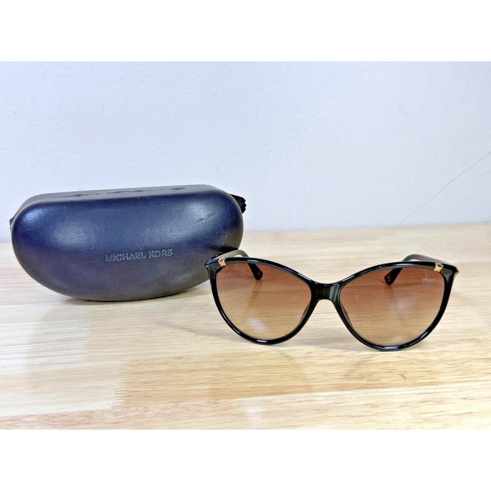 Michael Kors Camila M2835S Black Cat-Eye Sunglasses Brown Gradient Lens w/ Case